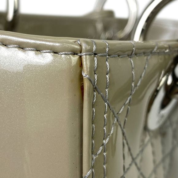 Christian Dior Shoulder Bag Enamel Cannage Handbag - Picture 8 of 11